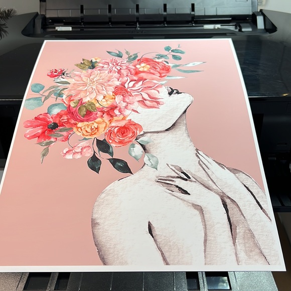 Watercolor Floral Woman Portrait Wall Art Illustration Print Poster Unframed - Picture 12 of 17